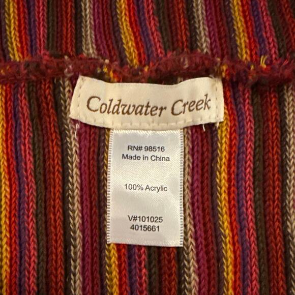 Coldwater Creek Multicolor Infinity Scarf Striped Tight Knit Circle Casual Boho - Picture 3 of 7